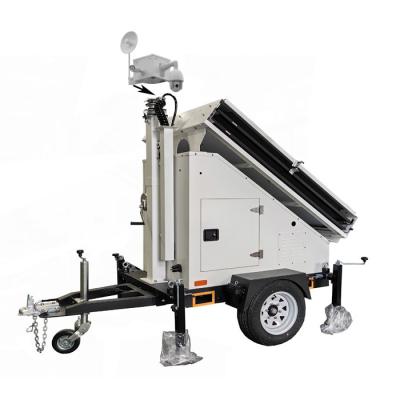 China Video Monitoring Service Mobile Security Trailers With 3*400w Solar Panels Hd Cameras for sale