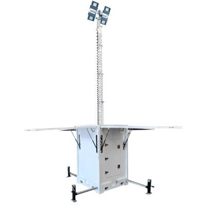 China High Mast LED Portable Solar Light Tower Mobile For Parking Lot Lighting for sale