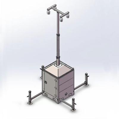 China Mobile Construction Site Monitoring Cabinet With 6m Telescopic Mast for sale