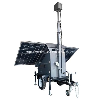 China Urban Mobile Solar Surveillance Trailer For Garden Parking Lot Commercial Building Monitoring for sale