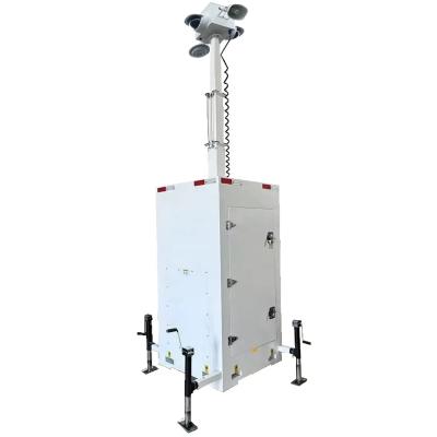 China Mobiele CCTV-toren met 6 meter handmatige mast voor marktbewaking Te koop