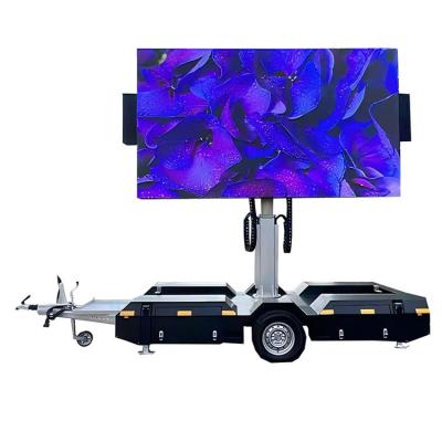 China Environmental Protection And Energy Saving Waterproof Mobile Led Screen Display Trailer For Building Construction for sale