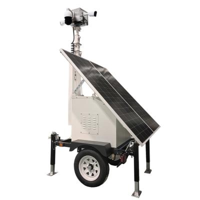 China Security Camera Trailer Solar Cctv Trailer With 2*300W Solar Panels For Construction Sites for sale