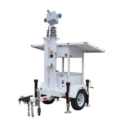 China 24/7 Solar Security Camera Trailer With 6m Electric Mast For Construction Sites Monitoring for sale