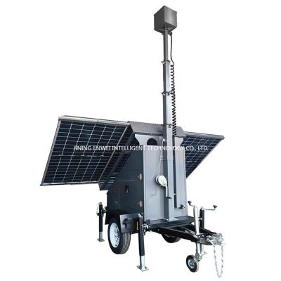 China DC 24V Mobile Solar Surveillance Trailer Solar Monitoring Towers For Plant Monitoring for sale