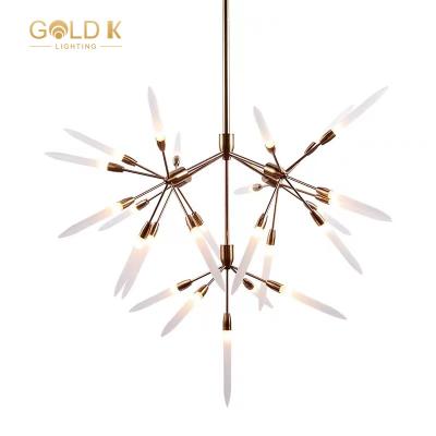 China Indoor Modern Simple Nordic Scandinavian Glass 9 Head Ceiling Lamp The Corridor Bedroom Pendant Light Chandelier for sale