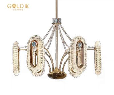 China Modern Luxury Indoor Living Room Golden Hanging Lighting K9 Crystal Glass Chandelier For Hotel Bedroom Lights Pendant Chandeliers for sale