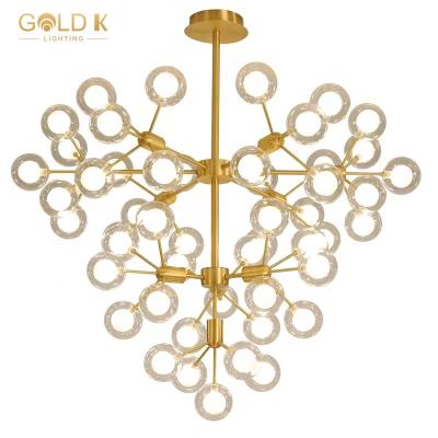 China Nordic Scandinavian White Glass Ball Chandeliers White Amber Glass Ball G4 Brass Pendant Lights for sale