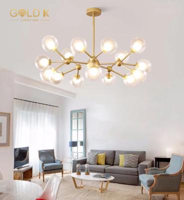 China Scandinavian Creative Glass Ball Pendant Light Lighting For Living Room Dining Home Chandelier Art Decoration Restaurant Hanging Lamp for sale