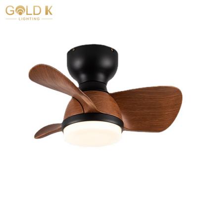 China Modern Small 22 Inch Ceiling Fan Light For Bedroom With Remote Control Dining Room Lighting Indoor AC DC Ceiling Fan With Light for sale