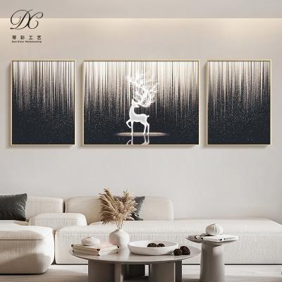 China Waterproof+ECO-Friendly Customized Hand Painted Hotel Living Room Decor Decorative Handmade Artwork Art Canvas Wall Deer Abstract Oil Painting for sale