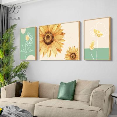 China Waterproof+ECO-Friendly Nordic Aluminum Alloy Frame Abstract Painting Line Decorative Hanging Painting For Bedroom Dining Room for sale