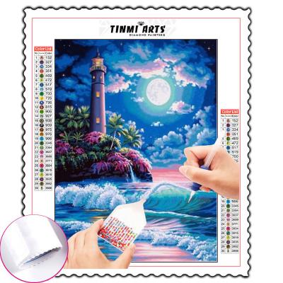 China New Wholesale Canvas Diamond Painting Lighthouse Sea Diy Full Landscape Classic 5D/Postmodern for sale