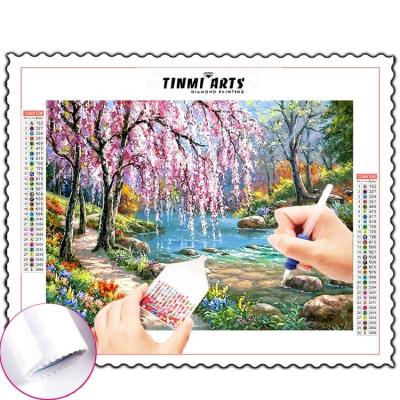 China New Classic/Postmodern Paintings and Wholesale Good Price Landscape Mosaic 5d Diamond Art Painting Wall Arts Kits Winter House for sale