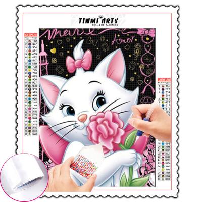 China New 5D DIY Diamond Painting Cartoon Full Square Rhinestone Diamond Embroidery Cross Stitch Kits Classic/Postmodern Cat for sale