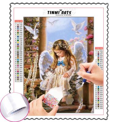 China New Classic/Postmodern Wall Art Mosaic Angel Picture of 5D Diamond Painting Diy Full Drill of Faux Stone Home Decor for sale