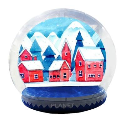 China Custom Giant Transparent Christmas Decoration Backdrop Display Inflatable Snow Globe Photo Booth With Blower à venda