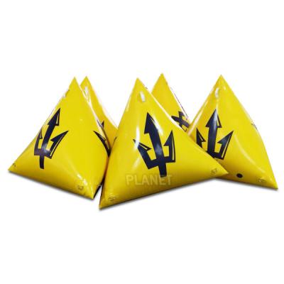 China Wholesale Eco-friendly Well-branded Inflatable Swim Buoy Triangle Inflatable Floating Buoy For Water Play for sale