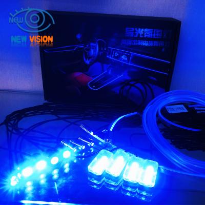 China Car Interior Decorative Strip Light 8M RGB Fiber Optic Atmosphere Lamps App Control Car Interior Light Ambient Light For Audi for sale