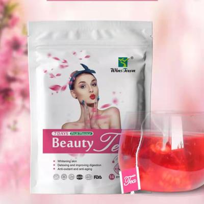 China 2022 Hot Sale Sugar Free Glow Tea Smooth Skin Whitening 7 Days Beauty Tea Rose Help Herbal Anti Aging People Heating Element for sale