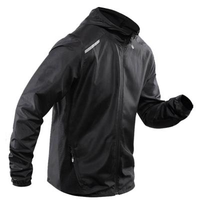 China Custom Waterproof Breathable Reflective Running Jacket For Men, Lightweight Running Jacket, Track Jacket With Hood for sale