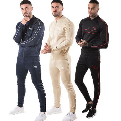 China Breathable Customize Jogging Custom Men's Long Zipper Cotton Fashionable Mens Sweatsuit Suit Tracksuit Common Wear for sale