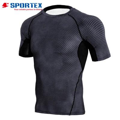 China Wholesale breathable high performance flatlock stitching compression t-shirt, compression shirt, sport fitness shirt for sale