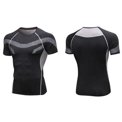 China SPORTEX breathable custom flatlock seam print compression fitness shirt, fitness t-shirt, fitness wear for sale