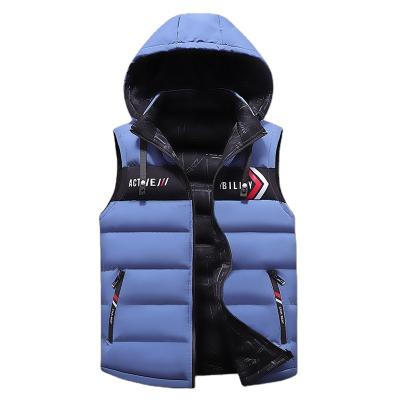 China Men's Breathable Large Size Hooded Vest Outdoor Casual Fashion Two Color Stitching Warm Vest 2022 New for sale