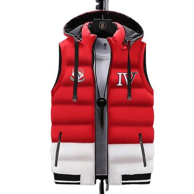 China Breathable Fashion Customized Patchwork Double Sided Warm Mens Sleeveless Hooded Wild Fishing Sports Invest Service Men Inside Vest for sale