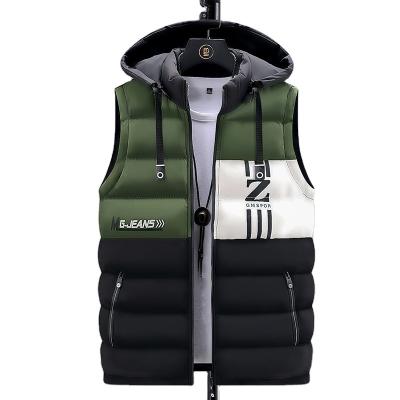 China Autumn And Winter Fashion Outdoor Casual Sports Sleeveless Large Size Detachable Hooded Quilting Warm Men's Vest Breathable Men's Windproof Vest for sale