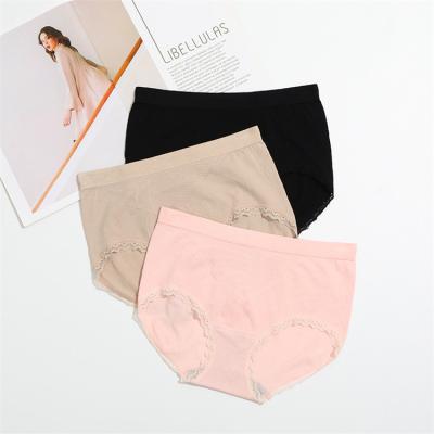 China D12125 Seamless Women's Comfortable High Briefs Elastic Breathable Plus Size Breathable Hip Lift Mid Waist Underwear For Women for sale