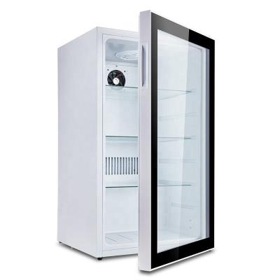 China 95L COMPRESSOR Mini Display Door Back Bar Cooler Fridge Glass Beer Beverage Fridge For Home Commercial Use for sale