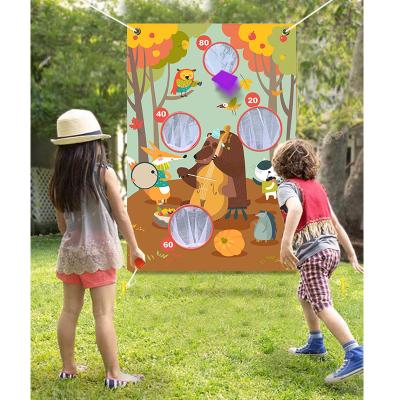 China Durable Amazon Bean Bag Toss Game Toy For Kids Cornhole Board Forest Animals Theme With 4 Outdoor Bean Bags Toys for sale