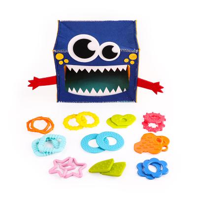 China Safe Learning Touching Monster Toy Color and Touching Shapes Box and Shape Intelligence Box Toy for Children for sale