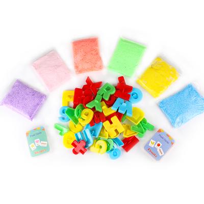 China Educational DIY Toy Set DIY Set Microparticle Clay Molding Polymer Expanded Air Dry Modeling Clay With Letter Number Toy Set for sale