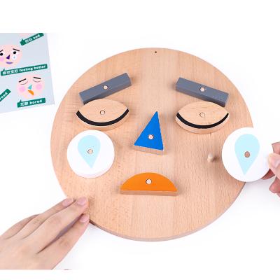 China Safe High Quality Face Expression Board Changing Emotion Knowledge Blocks Montessori Educational Mood Learning Toy Kids for sale