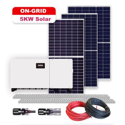 China High Efficiency Home / Commercial Grid Tie 5KW Commercial / Home Complete Solar Panel Systems for sale