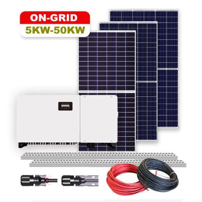 China Home / Commercial On Grid Tie Industrial 30Kw 50Kw Complete Solar Power System for sale