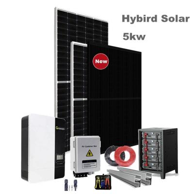 China Favorable price 5KW hybrid solar power system home / commercial lithium battery storage for home for sale