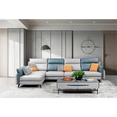 China Other SOFA HUARI fabric living room L-shaped sofa modern simple technological small fabric family for sale