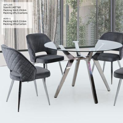 China Modern Dining Table Glass Top 4pcs Chairs For Dining Living Furniture Furniture for sale