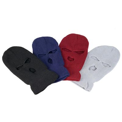 China COMMON High Quality Custom Logo Ski Full Face Mask Beanie Knitted Motorcycle 3 Hole Winter Hoodie Balaclava Hat Cap for sale