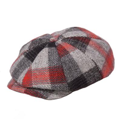 China Taxi driver hat ivy plaid tartan fabric striped wool felt cricket 8 panel newsboy hats for men for sale