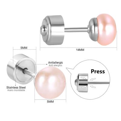 China Wholesale Price Low MOQ Wholesale Price Fashion Pearl Screw Earring Earring Pres Nickel Free Earring For Girls for sale