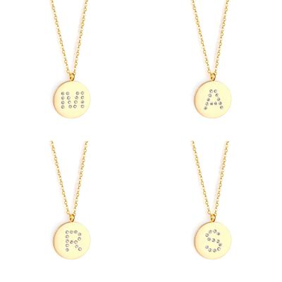 China FASHIONABLE Type Letter Necklace Jewelry Designs Latest Stainless Steel Gold Chain Pendant Necklace for sale