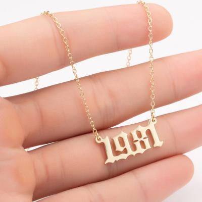 China TRENDY Custom Name Necklace Choker Gold Personalized Necklace Necklace Jewelry Gift Years From 1970-2015 for sale