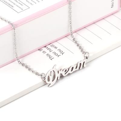 China TRENDY Personalized Name Necklaces For Women Lady Nameplate Jewelry Stainless Steel Letter Chain Custom Necklace for sale