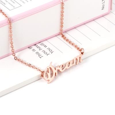 China TRENDY Name Necklace Jewelry Personalized Customized Name Necklace For Female Stainless Steel Chain Gift for sale