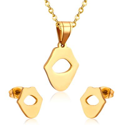 China FASHIONABLE gold plated jewelry necklace jewelry set cheap stainless steel jewelry set necklace and earring sets for sale